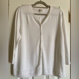 Talbots white button up cardigan size XL